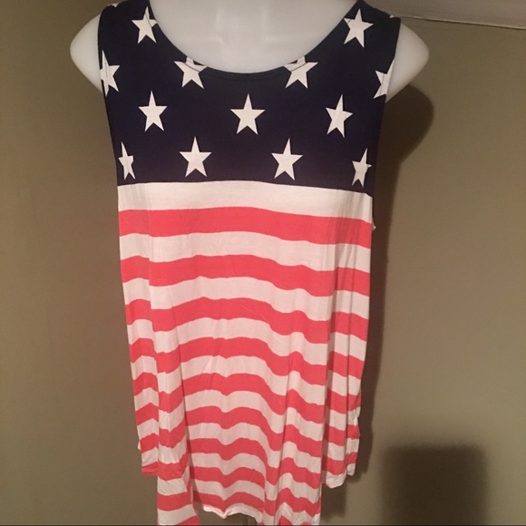 Women’s Red, White & Blue Patriotic Sleeveless Top - Picture 1 of 7